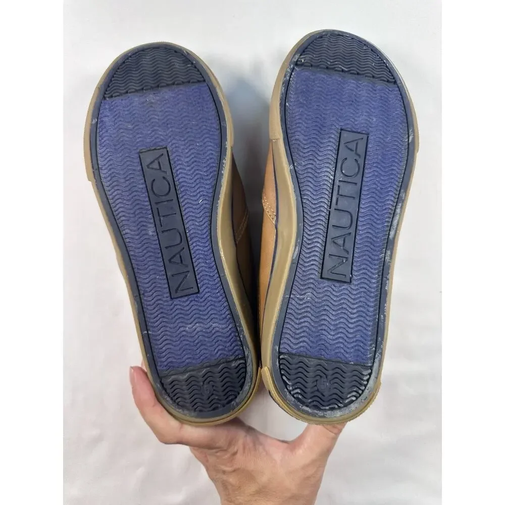 Nautica Boys Slip-On Casual Shoes Brown Size 5 Youth Loafers Comfort Shoes